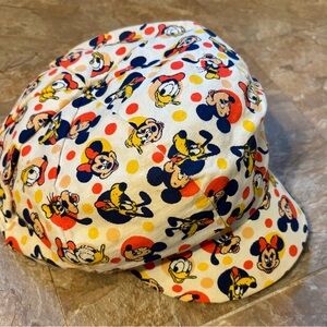 Vintage Disneyland Mickey Mouse Newsboy Hat Cap Mickey Goofy Walt Disney HTF